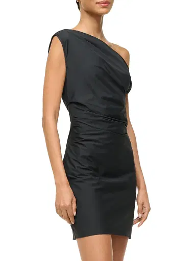 Staud Women's Phare Gathered Minidress - Black | Thumbnail 4 Staud Women's Phare Gathered Minidress - Black | Thumbnail 4