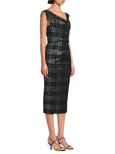 BLACK HALO Women's Jackie O Stretch-Bouclé Midi-Dress | Thumbnail 4 BLACK HALO Women's Jackie O Stretch-Bouclé Midi-Dress | Thumbnail 4