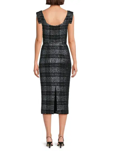 BLACK HALO Women's Jackie O Stretch-Bouclé Midi-Dress | Thumbnail 5 BLACK HALO Women's Jackie O Stretch-Bouclé Midi-Dress | Thumbnail 5