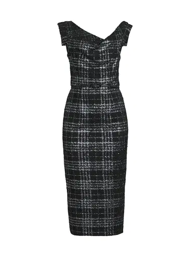 BLACK HALO Women's Jackie O Stretch-Bouclé Midi-Dress | Thumbnail 1 BLACK HALO Women's Jackie O Stretch-Bouclé Midi-Dress | Thumbnail 1
