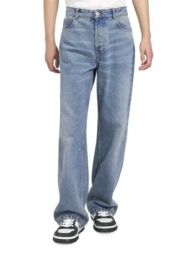 AMI Paris Men's Classic Fit Straight-Leg Jeans - Used Blue | Thumbnail 3 AMI Paris Men's Classic Fit Straight-Leg Jeans - Used Blue | Thumbnail 3