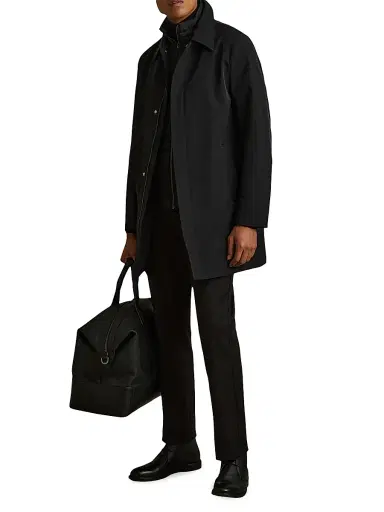 Reiss Men's Logan Layered Jacket - Navy | Thumbnail 2 Reiss Men's Logan Layered Jacket - Navy | Thumbnail 2