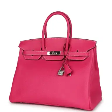 HERMÈS Pre-owned Hermes Birkin 35 Rose Tyrien Epsom Palladium Hardware | Thumbnail 5 HERMÈS Pre-owned Hermes Birkin 35 Rose Tyrien Epsom Palladium Hardware | Thumbnail 5