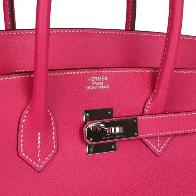 HERMÈS Pre-owned Hermes Birkin 35 Rose Tyrien Epsom Palladium Hardware | Thumbnail 7 HERMÈS Pre-owned Hermes Birkin 35 Rose Tyrien Epsom Palladium Hardware | Thumbnail 7