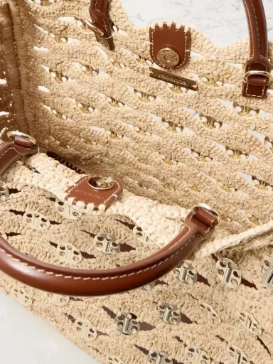 Rabanne 1969 Leather-trimmed Chainmail-embellished Raffia Tote | Thumbnail 5 Rabanne 1969 Leather-trimmed Chainmail-embellished Raffia Tote | Thumbnail 5