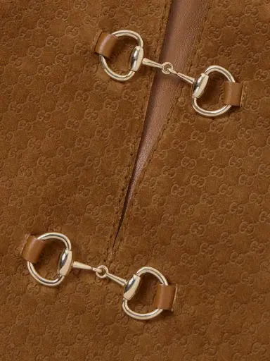 Gucci Horsebit-detailed Debossed Suede Mini Dress | Thumbnail 4 Gucci Horsebit-detailed Debossed Suede Mini Dress | Thumbnail 4
