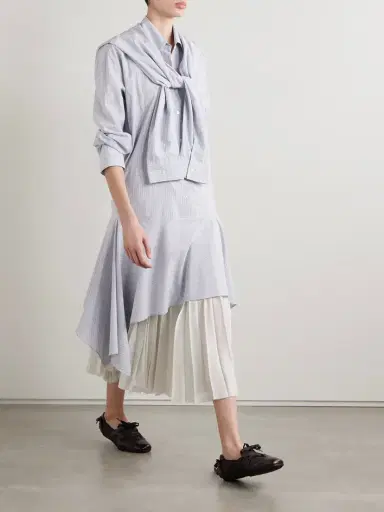 Acne Studios Asymmetric Draped Striped Voile Shirt Dress | Thumbnail 2 Acne Studios Asymmetric Draped Striped Voile Shirt Dress | Thumbnail 2