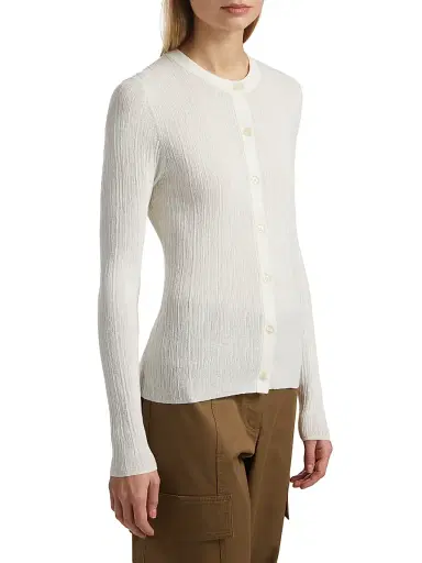 A.L.C. Women's Fisher Cotton-Blend Button-Front Cardigan - Bright White - Size XL | Thumbnail 4 A.L.C. Women's Fisher Cotton-Blend Button-Front Cardigan - Bright White - Size XL | Thumbnail 4