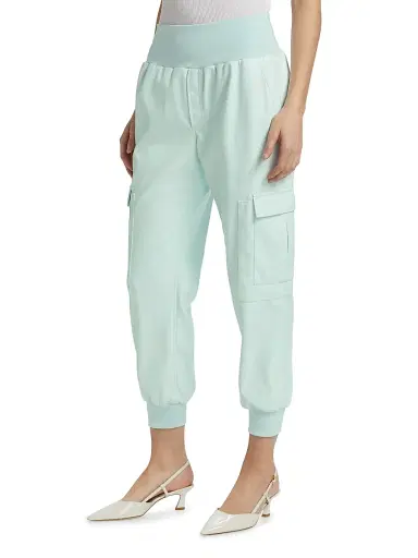 Cinq à Sept Women's Giles Vegan Leather Cargo Pants - Salt Water | Thumbnail 4 Cinq à Sept Women's Giles Vegan Leather Cargo Pants - Salt Water | Thumbnail 4