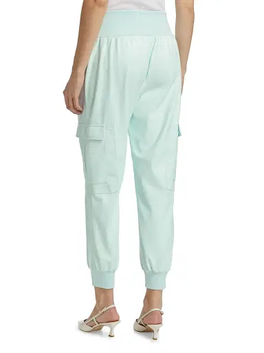 Cinq à Sept Women's Giles Vegan Leather Cargo Pants - Salt Water | Thumbnail 5 Cinq à Sept Women's Giles Vegan Leather Cargo Pants - Salt Water | Thumbnail 5