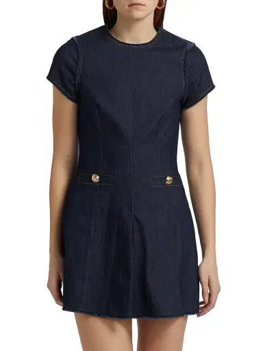 Cinq à Sept Women's Nova Denim Sheath Minidress | Thumbnail 3 Cinq à Sept Women's Nova Denim Sheath Minidress | Thumbnail 3