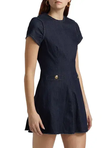 Cinq à Sept Women's Nova Denim Sheath Minidress | Thumbnail 4 Cinq à Sept Women's Nova Denim Sheath Minidress | Thumbnail 4