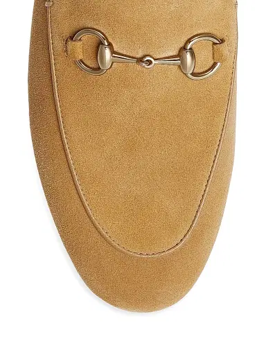 Gucci Women's Jordaan Horsebit Suede Loafers - Safari Camel | Thumbnail 5 Gucci Women's Jordaan Horsebit Suede Loafers - Safari Camel | Thumbnail 5