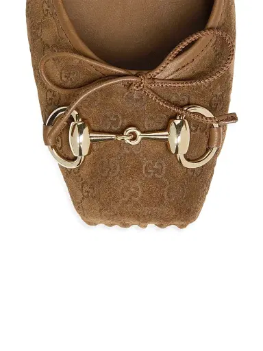 Gucci Women's Horsebit Suede Ballet Flats - Cuoio Dafne | Thumbnail 5 Gucci Women's Horsebit Suede Ballet Flats - Cuoio Dafne | Thumbnail 5