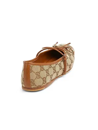 Gucci Women's GG Canvas Horsebit Ballet Flats - Beige Ebony | Thumbnail 3 Gucci Women's GG Canvas Horsebit Ballet Flats - Beige Ebony | Thumbnail 3