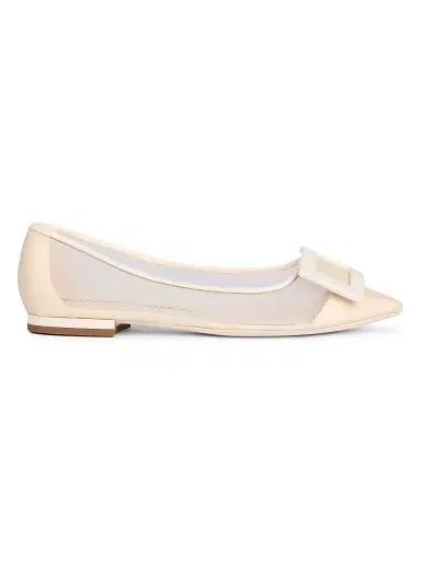 Roger Vivier Women's Gommettine Net Ballerina Flats - Avorio - Size 12 | Thumbnail 1 Roger Vivier Women's Gommettine Net Ballerina Flats - Avorio - Size 12 | Thumbnail 1