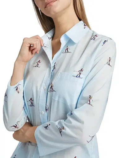 Pour Les Femmes Women's Cross Country Skiers Long-Sleeve Pajamas - Cross Country Skiers - Size Large | Thumbnail 6 Pour Les Femmes Women's Cross Country Skiers Long-Sleeve Pajamas - Cross Country Skiers - Size Large | Thumbnail 6