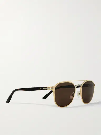 Cartier Eyewear Aviator-Style Gold-and Silver-Tone and Tortoiseshell Acetate Sunglasses - Men | Thumbnail 3 Cartier Eyewear Aviator-Style Gold-and Silver-Tone and Tortoiseshell Acetate Sunglasses - Men | Thumbnail 3