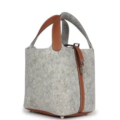 HERMÈS Hermes Picotin Lock 18 Gris Clair Feutre and Gold Swift Palladium Hardware | Thumbnail 2 HERMÈS Hermes Picotin Lock 18 Gris Clair Feutre and Gold Swift Palladium Hardware | Thumbnail 2