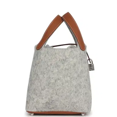 HERMÈS Hermes Picotin Lock 18 Gris Clair Feutre and Gold Swift Palladium Hardware | Thumbnail 3 HERMÈS Hermes Picotin Lock 18 Gris Clair Feutre and Gold Swift Palladium Hardware | Thumbnail 3