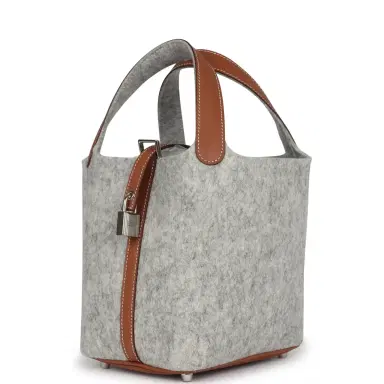 HERMÈS Hermes Picotin Lock 18 Gris Clair Feutre and Gold Swift Palladium Hardware | Thumbnail 5 HERMÈS Hermes Picotin Lock 18 Gris Clair Feutre and Gold Swift Palladium Hardware | Thumbnail 5