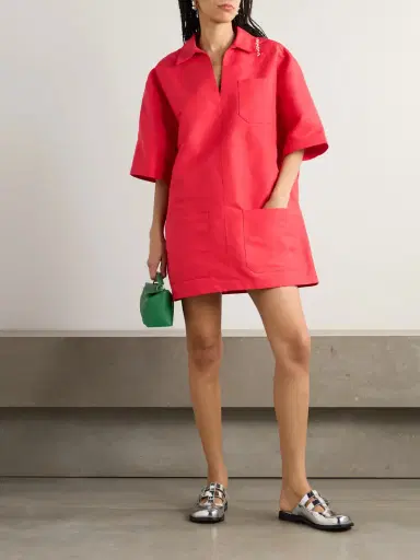 Marni Oversized Embroidered Cotton Mini Dress | Thumbnail 2 Marni Oversized Embroidered Cotton Mini Dress | Thumbnail 2