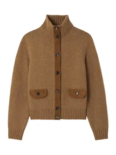 Loro Piana Parksville Suede-trimmed Cashmere Cardigan | Thumbnail 1 Loro Piana Parksville Suede-trimmed Cashmere Cardigan | Thumbnail 1