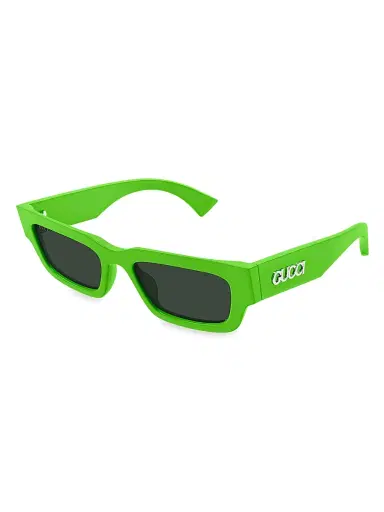 Gucci Men's Miami 52MM Rectangular Sunglasses - Green Grey | Thumbnail 1 Gucci Men's Miami 52MM Rectangular Sunglasses - Green Grey | Thumbnail 1