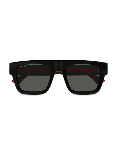 Gucci Men's 53MM Squared Sunglasses - Red Green Black | Thumbnail 2 Gucci Men's 53MM Squared Sunglasses - Red Green Black | Thumbnail 2