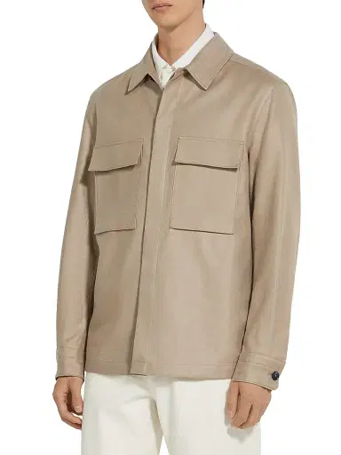 Zegna Men's Oasi Lino Overshirt - Light Taupe - Size XXL | Thumbnail 2 Zegna Men's Oasi Lino Overshirt - Light Taupe - Size XXL | Thumbnail 2