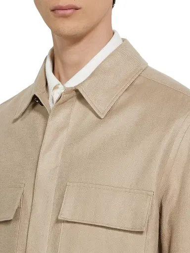 Zegna Men's Oasi Lino Overshirt | Thumbnail 4 Zegna Men's Oasi Lino Overshirt | Thumbnail 4