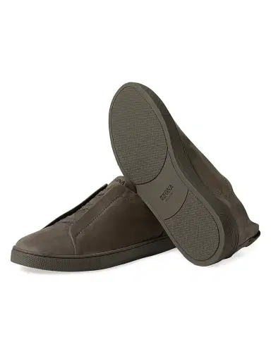 ZEGNA Men's Triple Stitch Secondskin Nubuck Sneakers - Olive Green | Thumbnail 21 ZEGNA Men's Triple Stitch Secondskin Nubuck Sneakers - Olive Green | Thumbnail 21