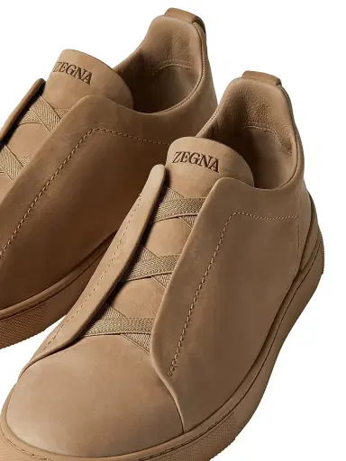 ZEGNA Men's Triple Stitch Secondskin Nubuck Sneakers - Olive Green | Thumbnail 10 ZEGNA Men's Triple Stitch Secondskin Nubuck Sneakers - Olive Green | Thumbnail 10