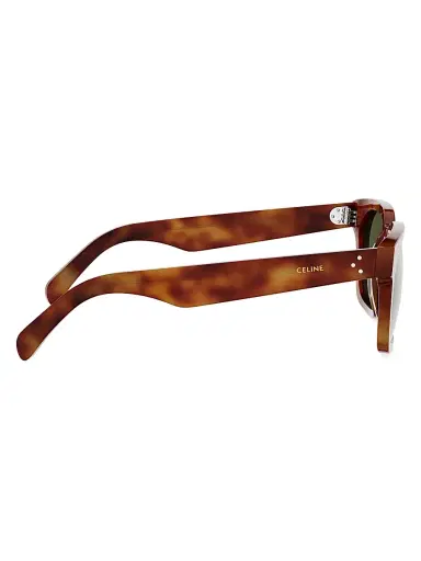 Celine Men's 3 Dots 54MM Geometric Sunglasses - Red Havana And Green | Thumbnail 7 Celine Men's 3 Dots 54MM Geometric Sunglasses - Red Havana And Green | Thumbnail 7