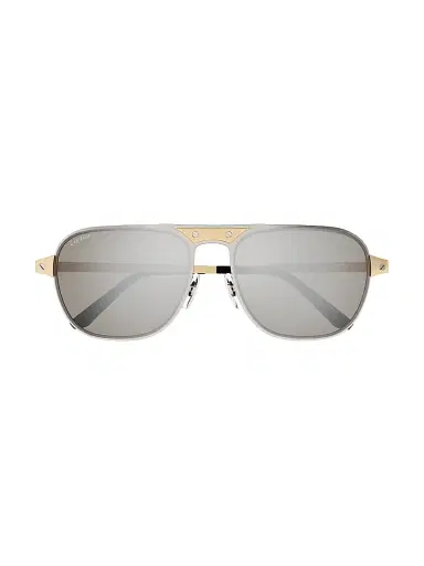 Cartier Men's Santos Evolution 58MM Navigator Sunglasses - Gold Silver | Thumbnail 3 Cartier Men's Santos Evolution 58MM Navigator Sunglasses - Gold Silver | Thumbnail 3