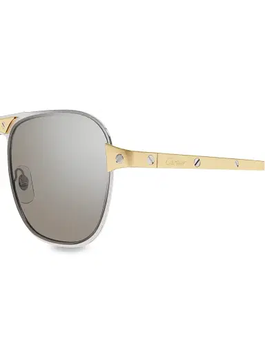 Cartier Men's Santos Evolution 58MM Navigator Sunglasses - Gold Silver | Thumbnail 4 Cartier Men's Santos Evolution 58MM Navigator Sunglasses - Gold Silver | Thumbnail 4