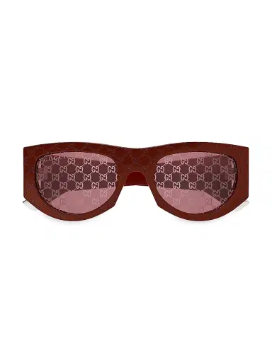 Gucci Women's Fashion Show 53MM Square Sunglasses - Burgundy | Thumbnail 3 Gucci Women's Fashion Show 53MM Square Sunglasses - Burgundy | Thumbnail 3