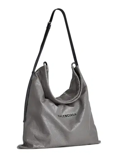 Balenciaga Men's Shopper Dust Bag Crossbody Pouch - Grey | Thumbnail 2 Balenciaga Men's Shopper Dust Bag Crossbody Pouch - Grey | Thumbnail 2