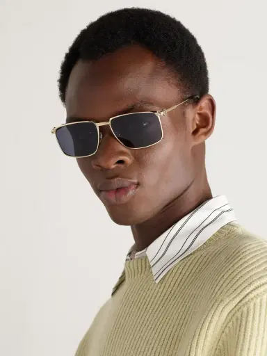 Cartier Eyewear Première de Cartier Rectangular-Frame Gold-Tone Sunglasses - Men | Thumbnail 2 Cartier Eyewear Première de Cartier Rectangular-Frame Gold-Tone Sunglasses - Men | Thumbnail 2