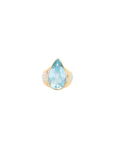 Wish Fine Jewelry 8.62ct Diamond Aquamarine 18K Pear Ring | Thumbnail 2 Wish Fine Jewelry 8.62ct Diamond Aquamarine 18K Pear Ring | Thumbnail 2