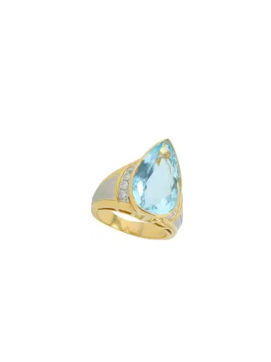 Wish Fine Jewelry 8.62ct Diamond Aquamarine 18K Pear Ring | Thumbnail 3 Wish Fine Jewelry 8.62ct Diamond Aquamarine 18K Pear Ring | Thumbnail 3