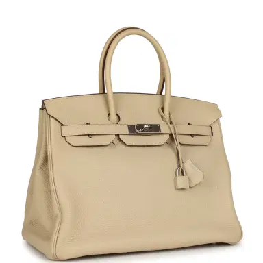 HERMÈS Pre-owned Hermes Birkin 35 Parchemin Togo Palladium Hardware | Thumbnail 2 HERMÈS Pre-owned Hermes Birkin 35 Parchemin Togo Palladium Hardware | Thumbnail 2