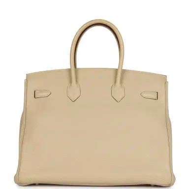 HERMÈS Pre-owned Hermes Birkin 35 Parchemin Togo Palladium Hardware | Thumbnail 4 HERMÈS Pre-owned Hermes Birkin 35 Parchemin Togo Palladium Hardware | Thumbnail 4
