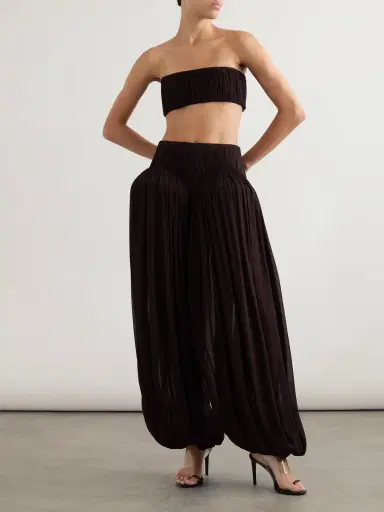 Alaïa Pleated Crepe Tapered Pants | Thumbnail 2 Alaïa Pleated Crepe Tapered Pants | Thumbnail 2