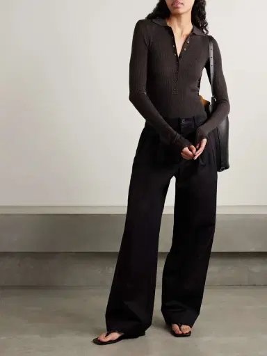 The Frankie Shop olana Ribbed Wool, ilk And Cashmere-blend Bodysuit | Thumbnail 2 The Frankie Shop olana Ribbed Wool, ilk And Cashmere-blend Bodysuit | Thumbnail 2