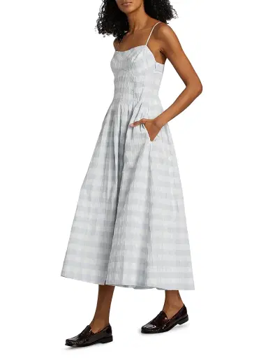 Simkhai Women's Kittiya Gingham Midi-Dress - Periwinkle Sky Multi | Thumbnail 2 Simkhai Women's Kittiya Gingham Midi-Dress - Periwinkle Sky Multi | Thumbnail 2
