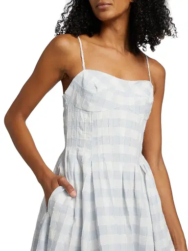 Simkhai Women's Kittiya Gingham Midi-Dress - Periwinkle Sky Multi | Thumbnail 6 Simkhai Women's Kittiya Gingham Midi-Dress - Periwinkle Sky Multi | Thumbnail 6