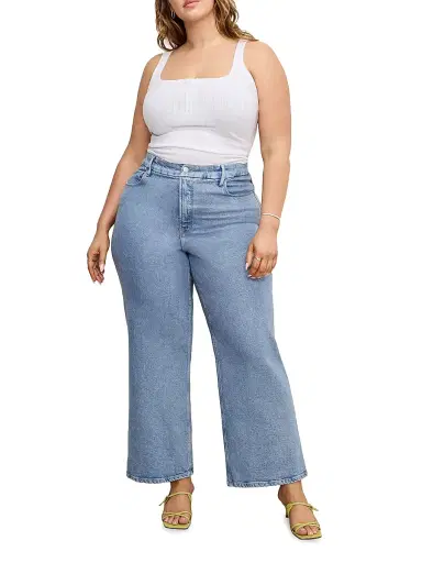 Good American Women's Soft Tech Good Skate Wide Crop Jeans - Indigo | Thumbnail 2 Good American Women's Soft Tech Good Skate Wide Crop Jeans - Indigo | Thumbnail 2