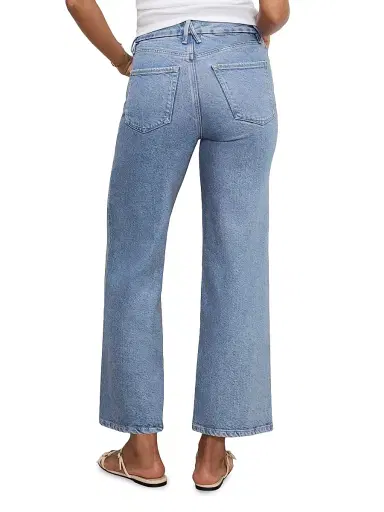 Good American Women's Soft Tech Good Skate Wide Crop Jeans - Indigo | Thumbnail 5 Good American Women's Soft Tech Good Skate Wide Crop Jeans - Indigo | Thumbnail 5
