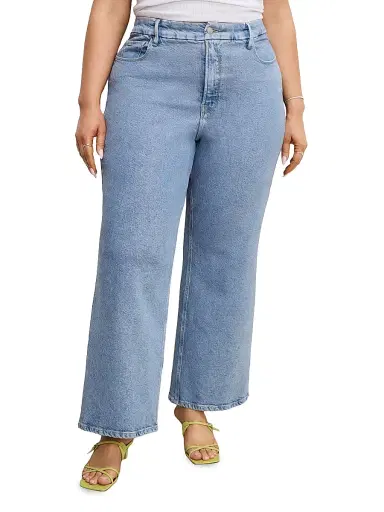 Good American Women's Soft Tech Good Skate Wide Crop Jeans - Indigo | Thumbnail 6 Good American Women's Soft Tech Good Skate Wide Crop Jeans - Indigo | Thumbnail 6